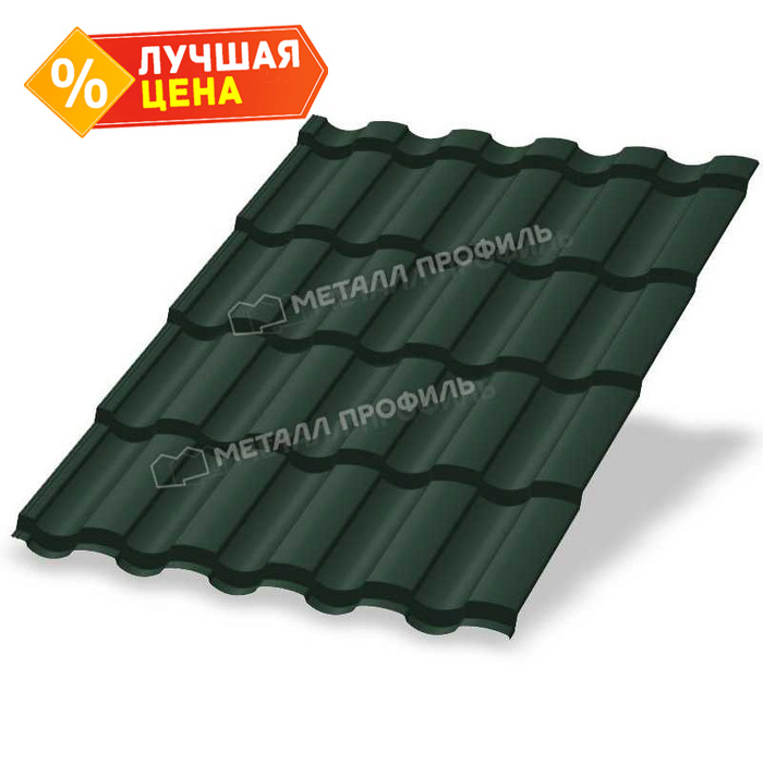 Металлочерепица Металл-Профиль Монтекристо-SL 0,5 VikingMP® E RAL 6005 Зеленый мох