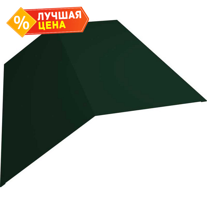 Планка конька плоского 145х145 0,5 Velur RAL 6020 хромовая зелень