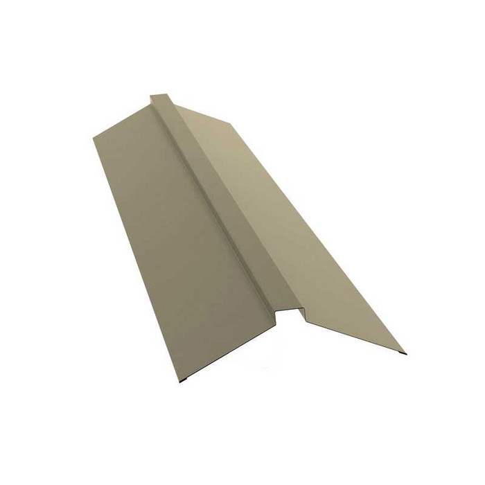 Планка конька плоского 115х30х115 0,5 Satin с пленкой RAL 1015 светлая слоновая кость - фото №1