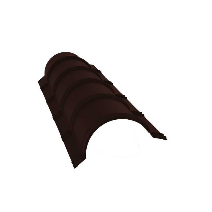 Планка малого конька полукруглого 0,5 GreenCoat Pural BT, matt RR 887 шоколадно-коричневый (RAL 8017 шоколад) - фото №1