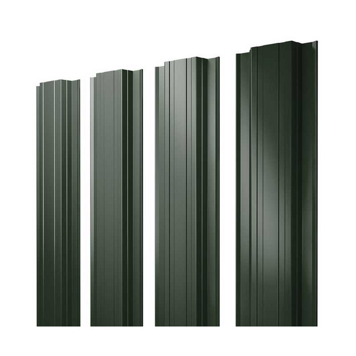 Штакетник Прямоугольный Grand Line 0,5 GreenCoat Pural BT RR 11 Темно-Зеленый, Хромовая Зелень - фото №1
